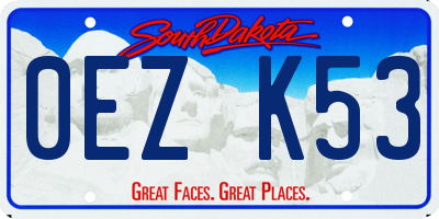 SD license plate 0EZK53