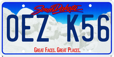 SD license plate 0EZK56