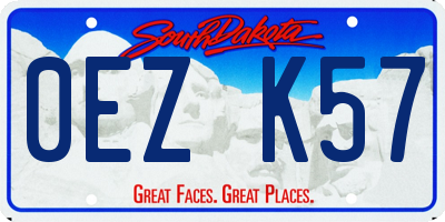 SD license plate 0EZK57