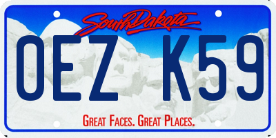 SD license plate 0EZK59