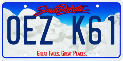 SD license plate 0EZK61