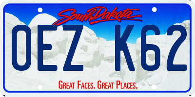 SD license plate 0EZK62