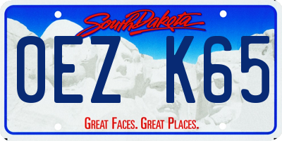 SD license plate 0EZK65