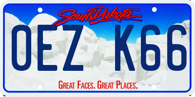 SD license plate 0EZK66