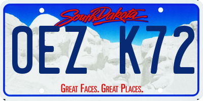 SD license plate 0EZK72