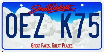 SD license plate 0EZK75