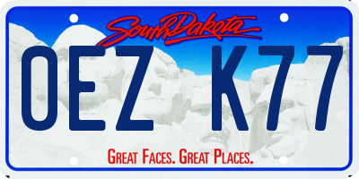 SD license plate 0EZK77
