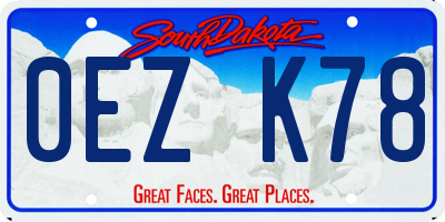 SD license plate 0EZK78