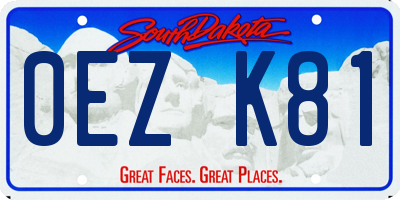SD license plate 0EZK81