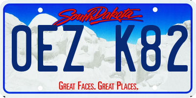 SD license plate 0EZK82