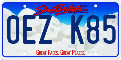 SD license plate 0EZK85