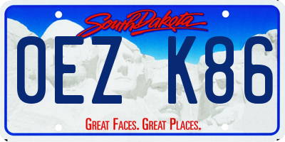 SD license plate 0EZK86