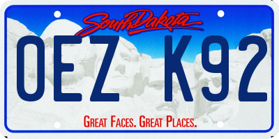 SD license plate 0EZK92