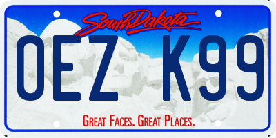 SD license plate 0EZK99