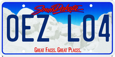SD license plate 0EZL04