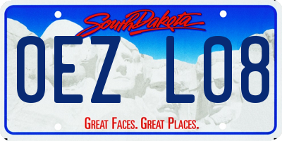 SD license plate 0EZL08
