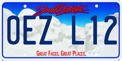 SD license plate 0EZL12