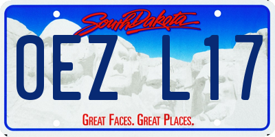 SD license plate 0EZL17