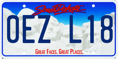 SD license plate 0EZL18
