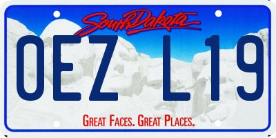 SD license plate 0EZL19
