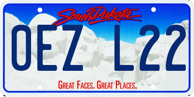 SD license plate 0EZL22