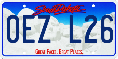 SD license plate 0EZL26
