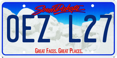 SD license plate 0EZL27
