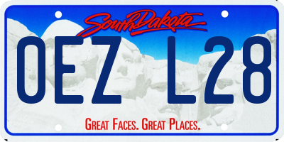 SD license plate 0EZL28