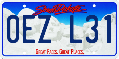 SD license plate 0EZL31
