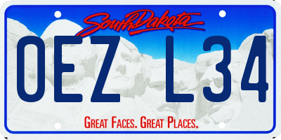 SD license plate 0EZL34