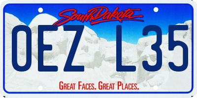 SD license plate 0EZL35