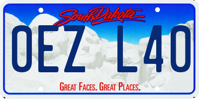 SD license plate 0EZL40