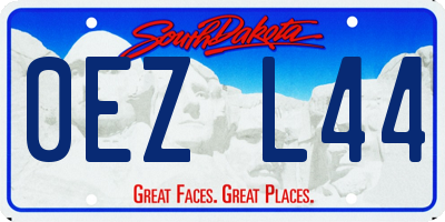 SD license plate 0EZL44