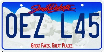 SD license plate 0EZL45