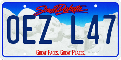 SD license plate 0EZL47