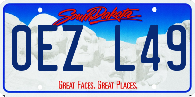 SD license plate 0EZL49