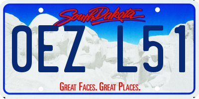 SD license plate 0EZL51