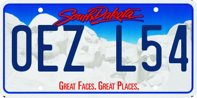 SD license plate 0EZL54