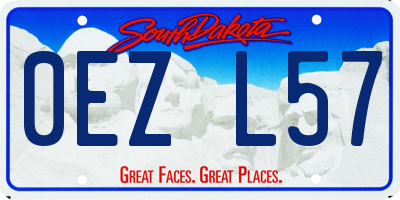 SD license plate 0EZL57
