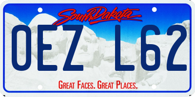 SD license plate 0EZL62