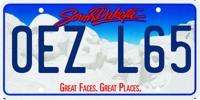SD license plate 0EZL65