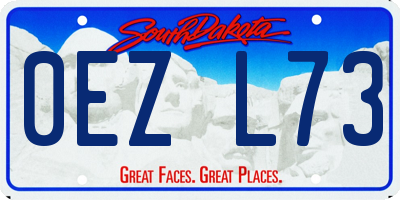 SD license plate 0EZL73