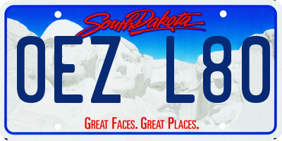 SD license plate 0EZL80