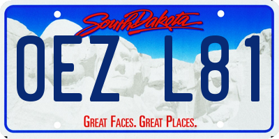 SD license plate 0EZL81