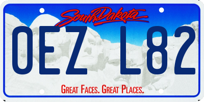 SD license plate 0EZL82