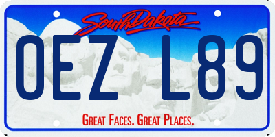 SD license plate 0EZL89