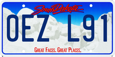 SD license plate 0EZL91