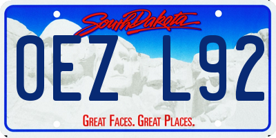 SD license plate 0EZL92