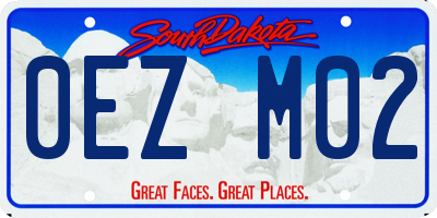 SD license plate 0EZM02