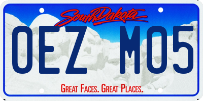 SD license plate 0EZM05